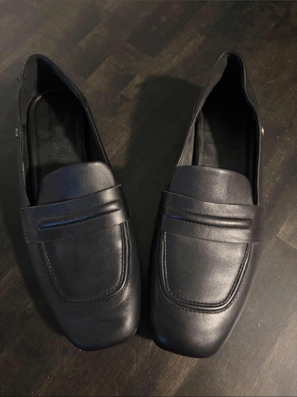 Ugg Black Gene Leather Slip on Loafer Mule Size 9 Classic Career Wear